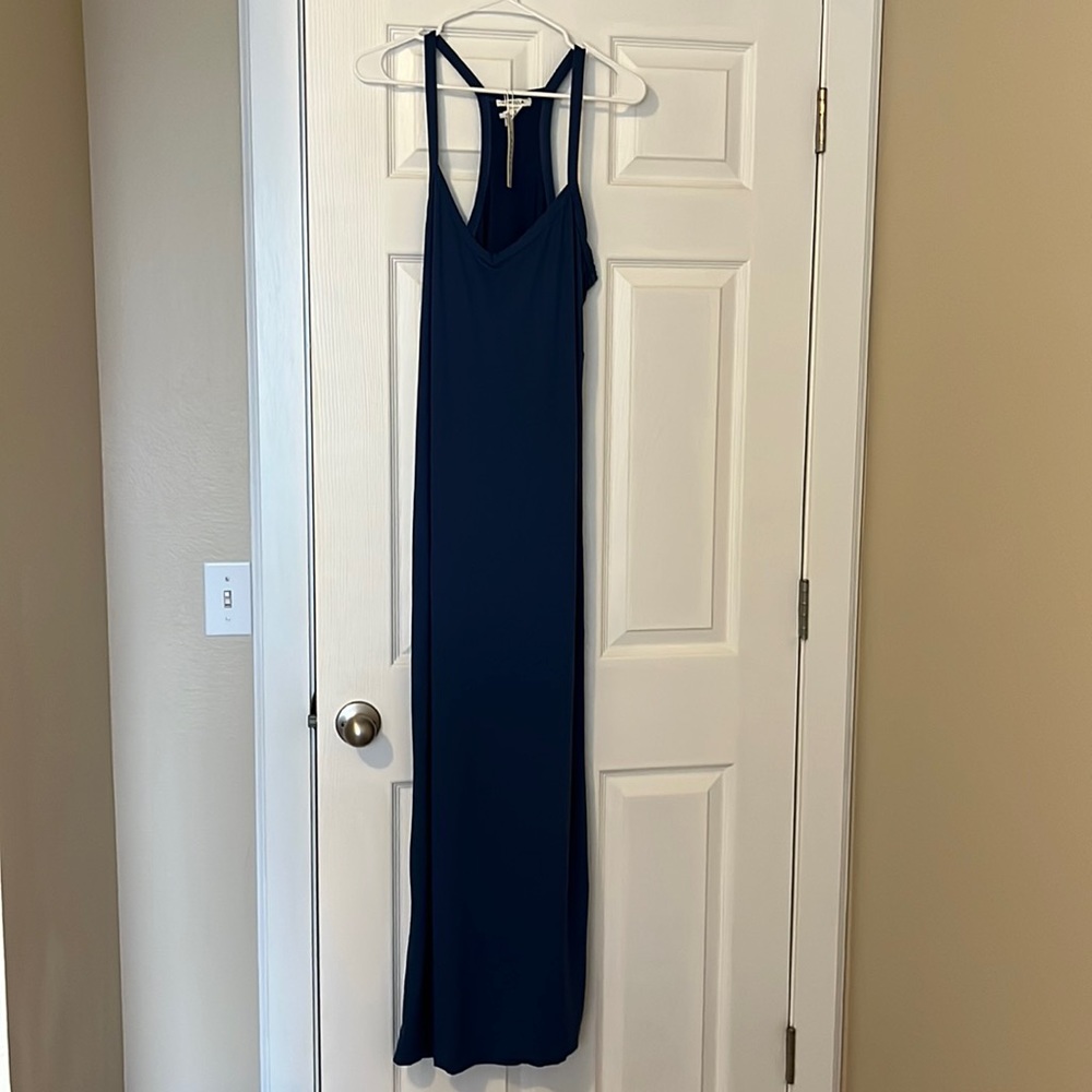 New With Tags Capella Racer-Back Maxi Dress, Size Large, Blue